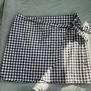 Gingham wrap skirt